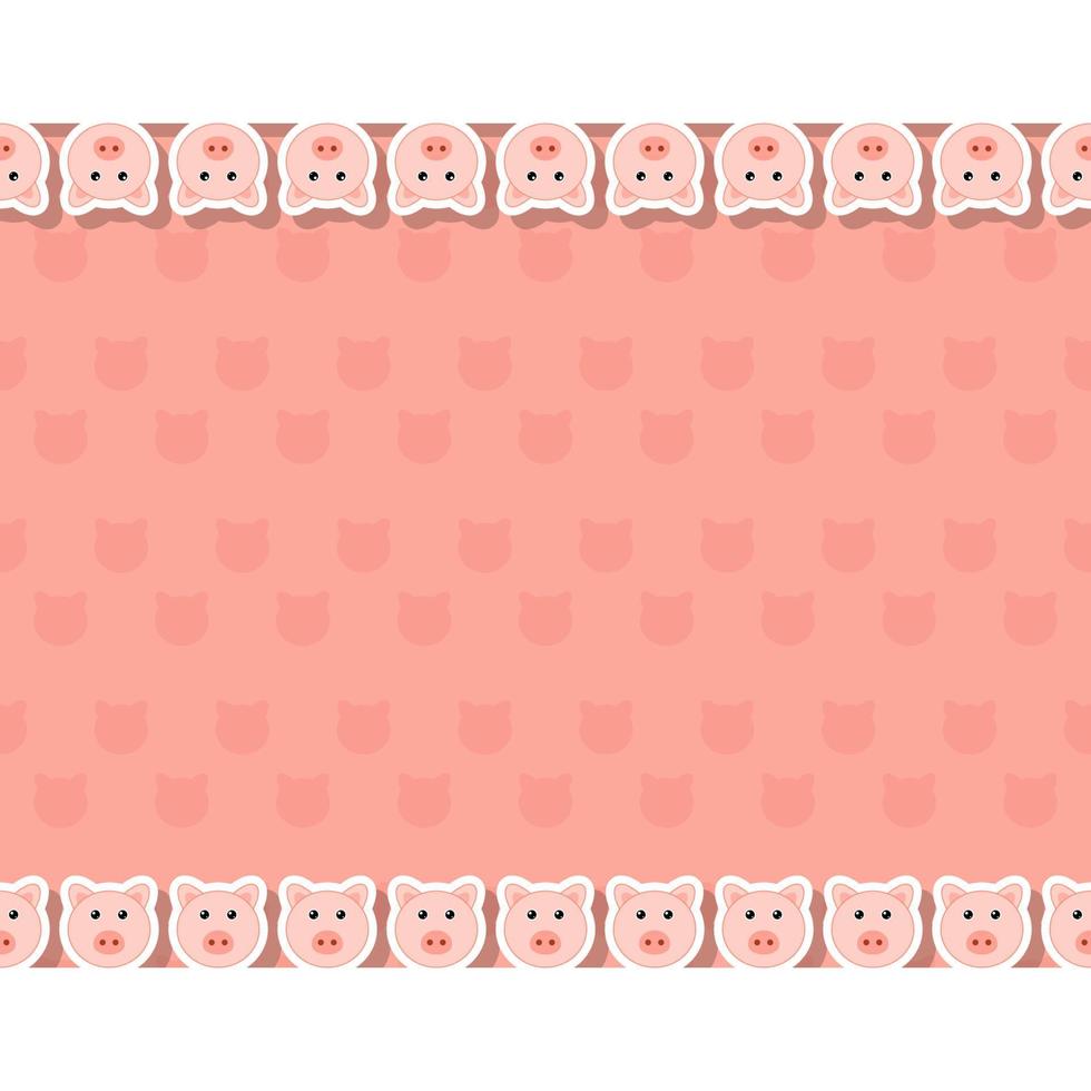 Pig with frame for banner, poster, and greeting card vector