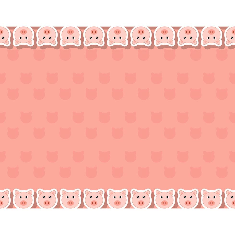 Pig with frame for banner, poster, and greeting card vector