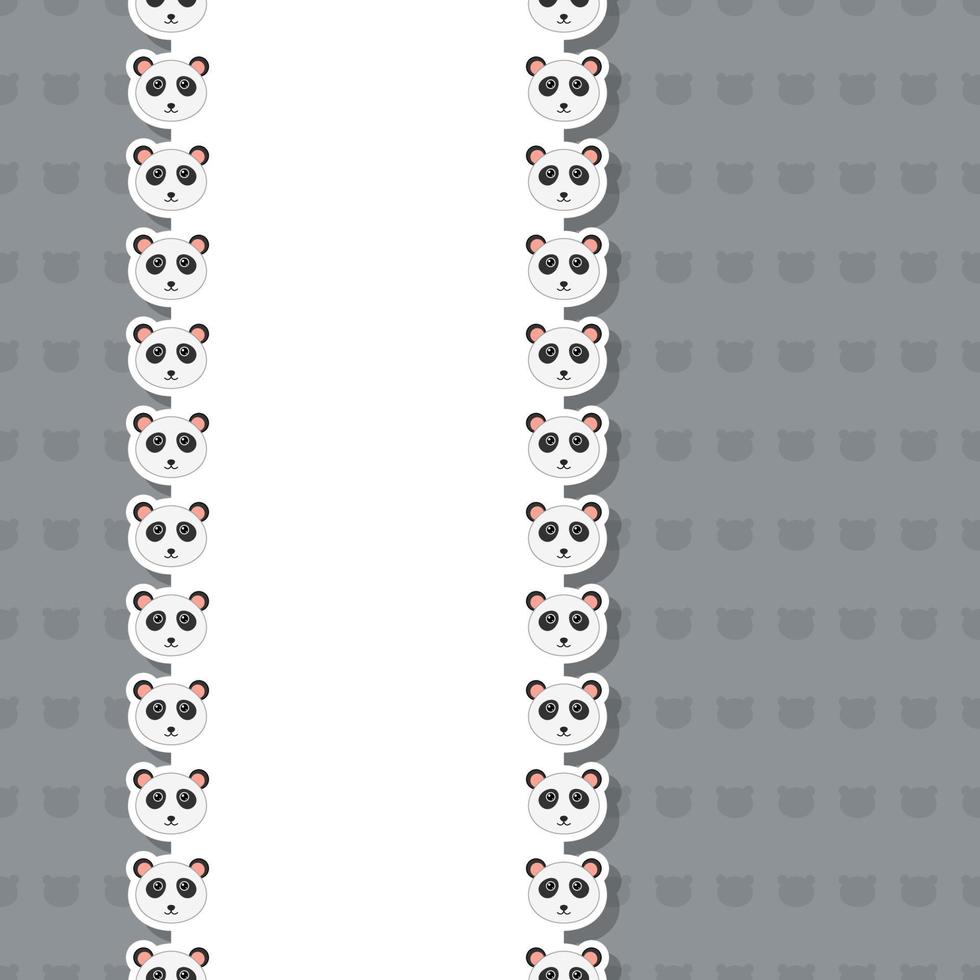 Panda with frame for banner, poster, and greeting card vector