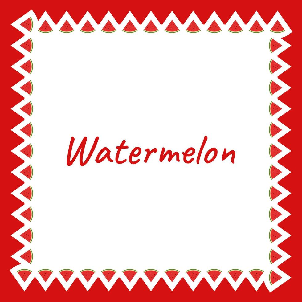 Border with Watermelon for banner, poster, and greeting card vector