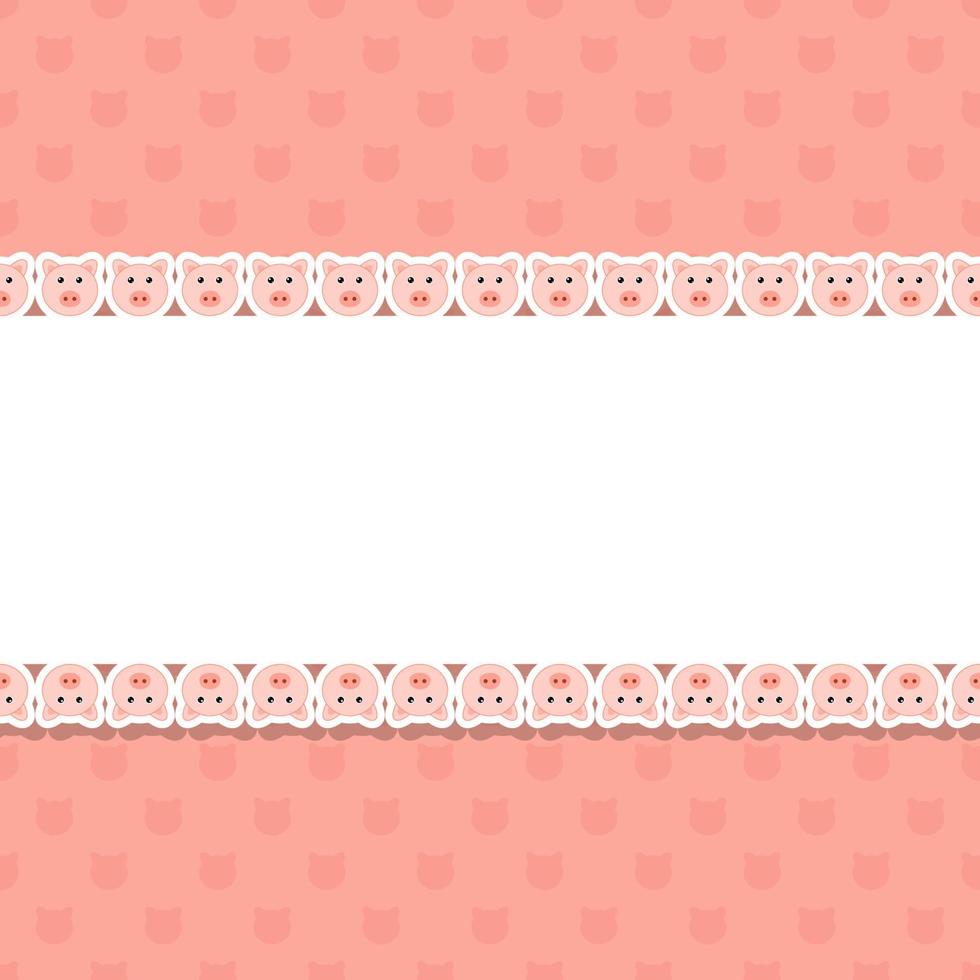 Pig with frame for banner, poster, and greeting card vector