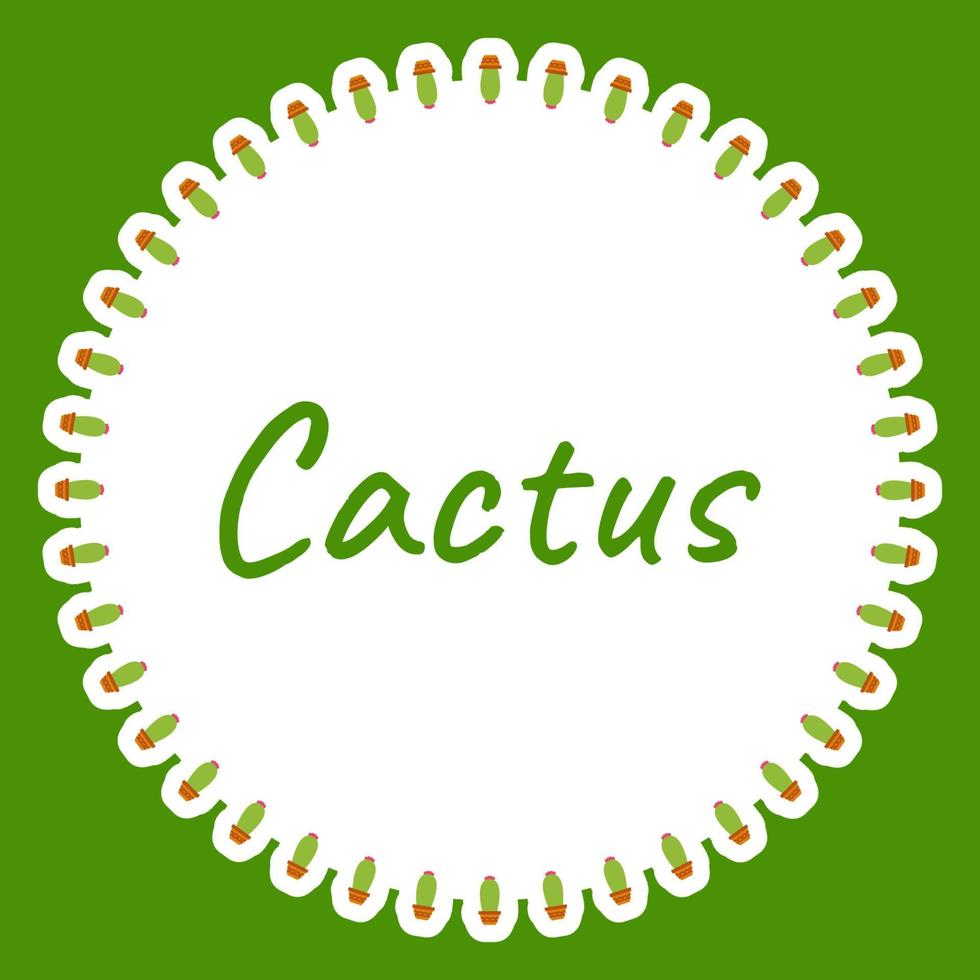 Border with Cactus for banner, poster, and greeting card vector