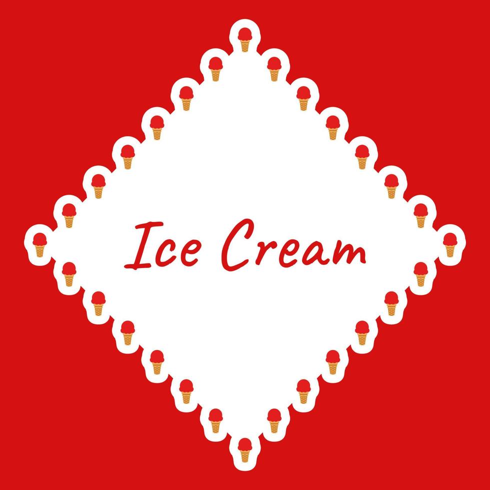 Border with Ice Cream for banner, poster, and greeting card vector
