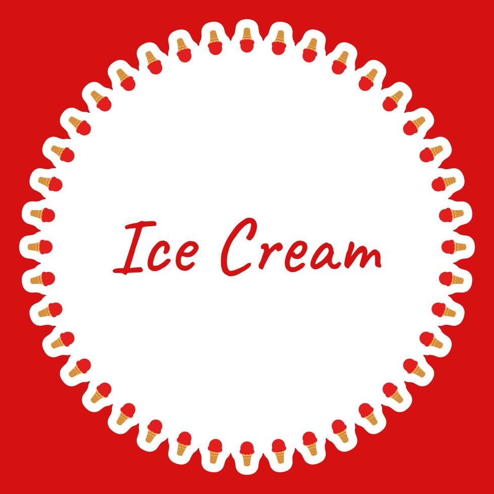 Border with Ice Cream for banner, poster, and greeting card vector