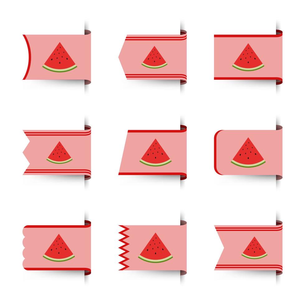 Set of colored bookmarks with Watermelon vector