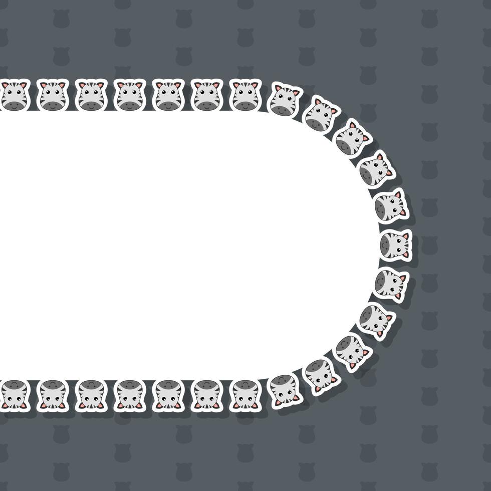 Zebra with frame for banner, poster, and greeting card vector