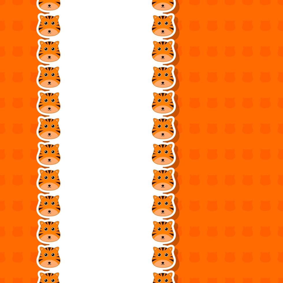 Tiger with frame for banner, poster, and greeting card vector