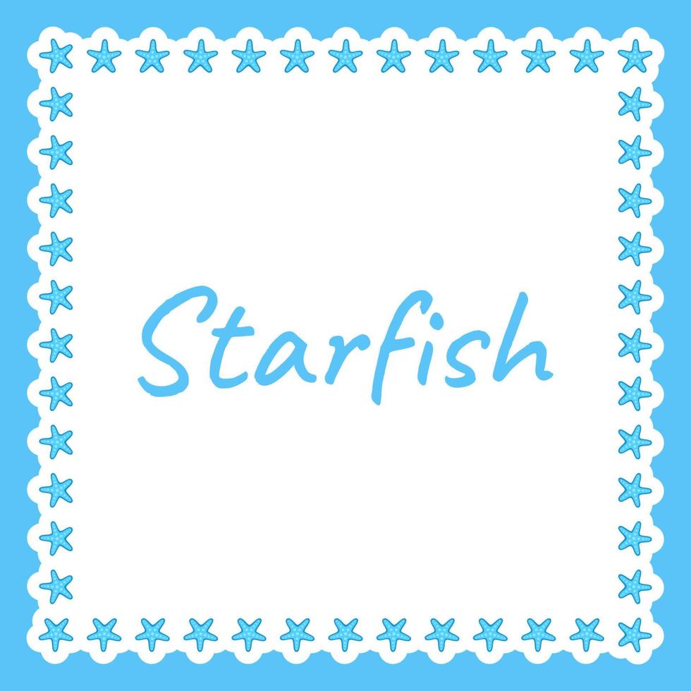 Border with Starfish for banner, poster, and greeting card vector