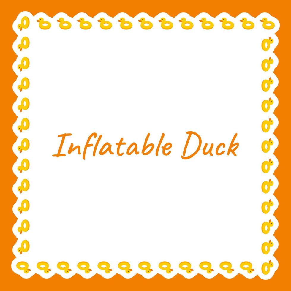 Border with Inflatable Duck for banner, poster, and greeting card vector
