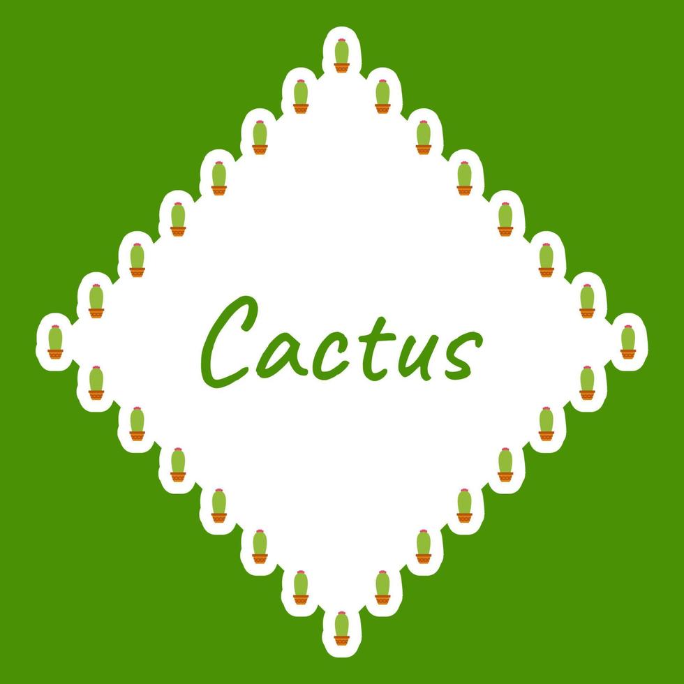 borde con cactus para pancarta, afiche y tarjeta de felicitación vector