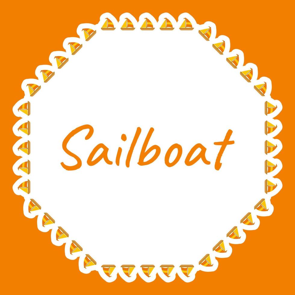 Border with Sailboat for banner, poster, and greeting card vector