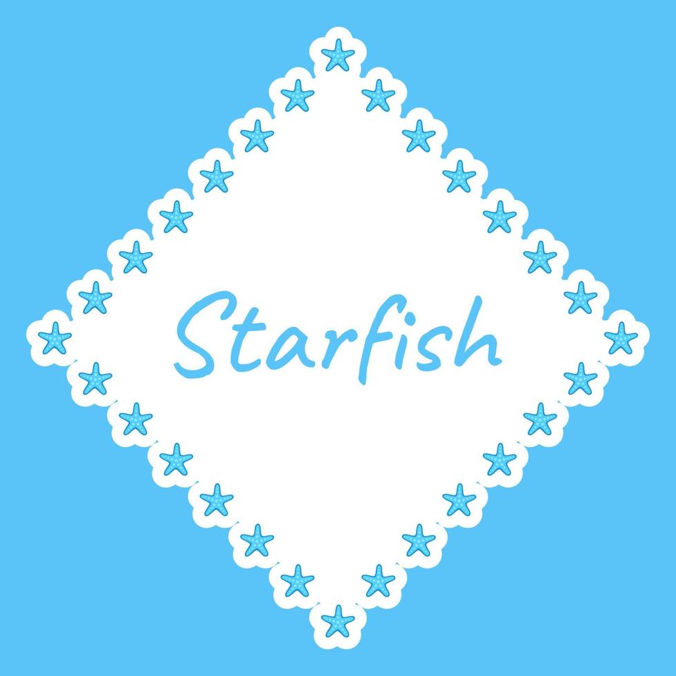 Border with Starfish for banner, poster, and greeting card vector