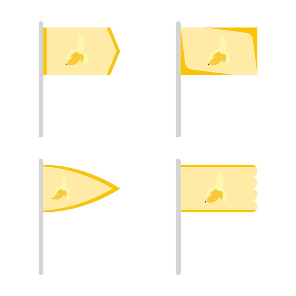 Set of colored Flags with Banana vector