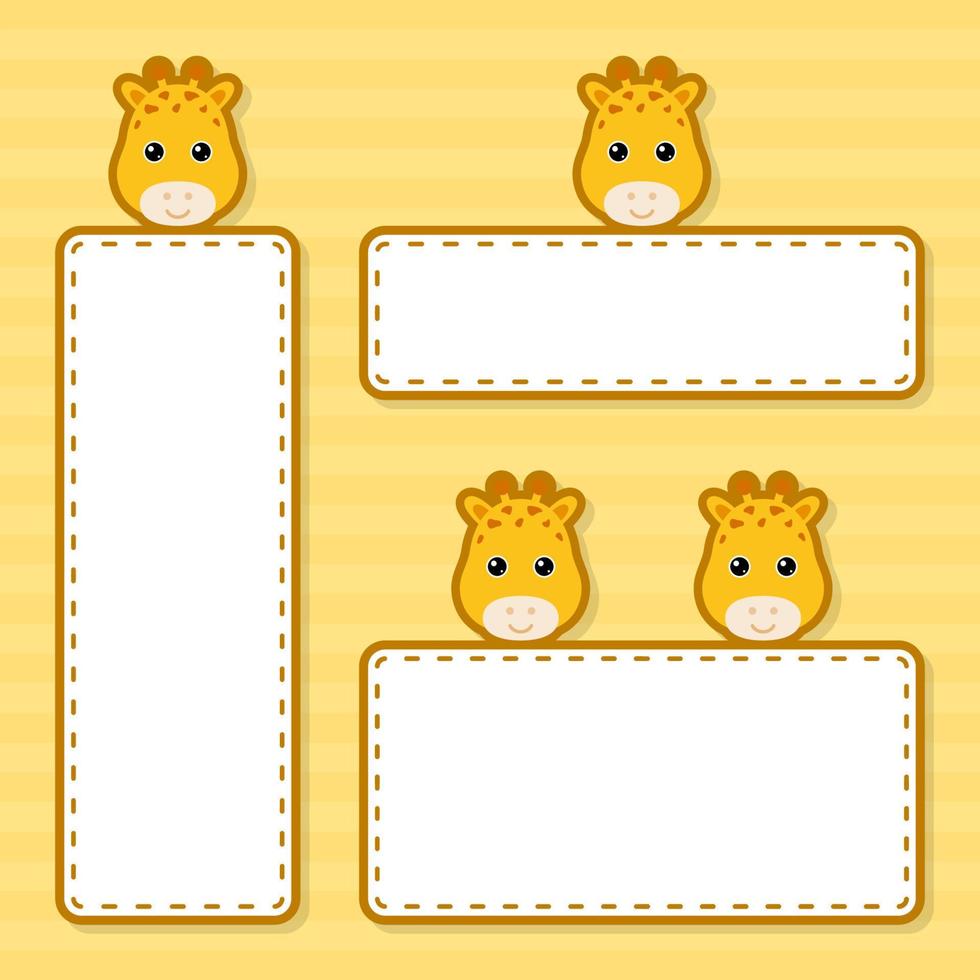 Set of cute banner with Giraffe vector