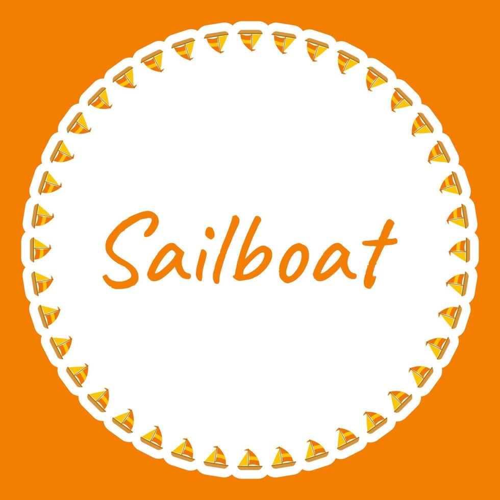 Border with Sailboat for banner, poster, and greeting card vector