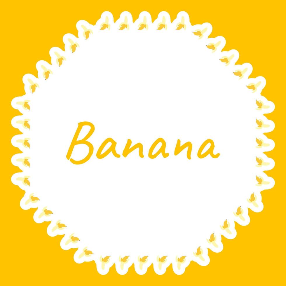 Border with Banana for banner, poster, and greeting card vector