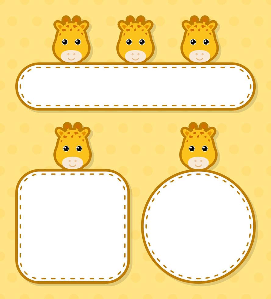 Set of cute banner with Giraffe vector