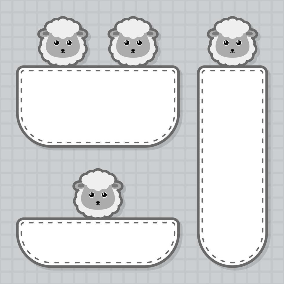 Set of cute banner with Sheep vector