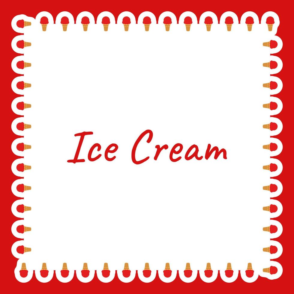 Border with Ice Cream for banner, poster, and greeting card vector