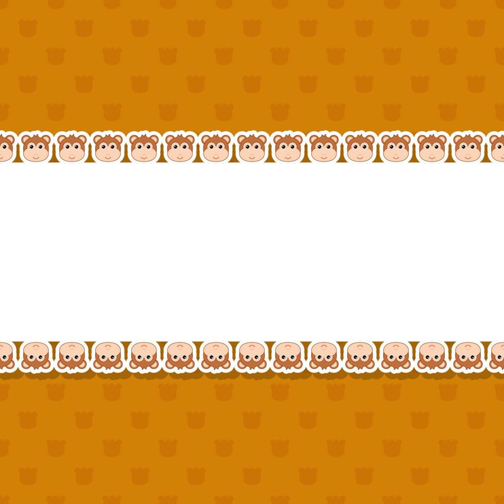 Monkey with frame for banner, poster, and greeting card vector