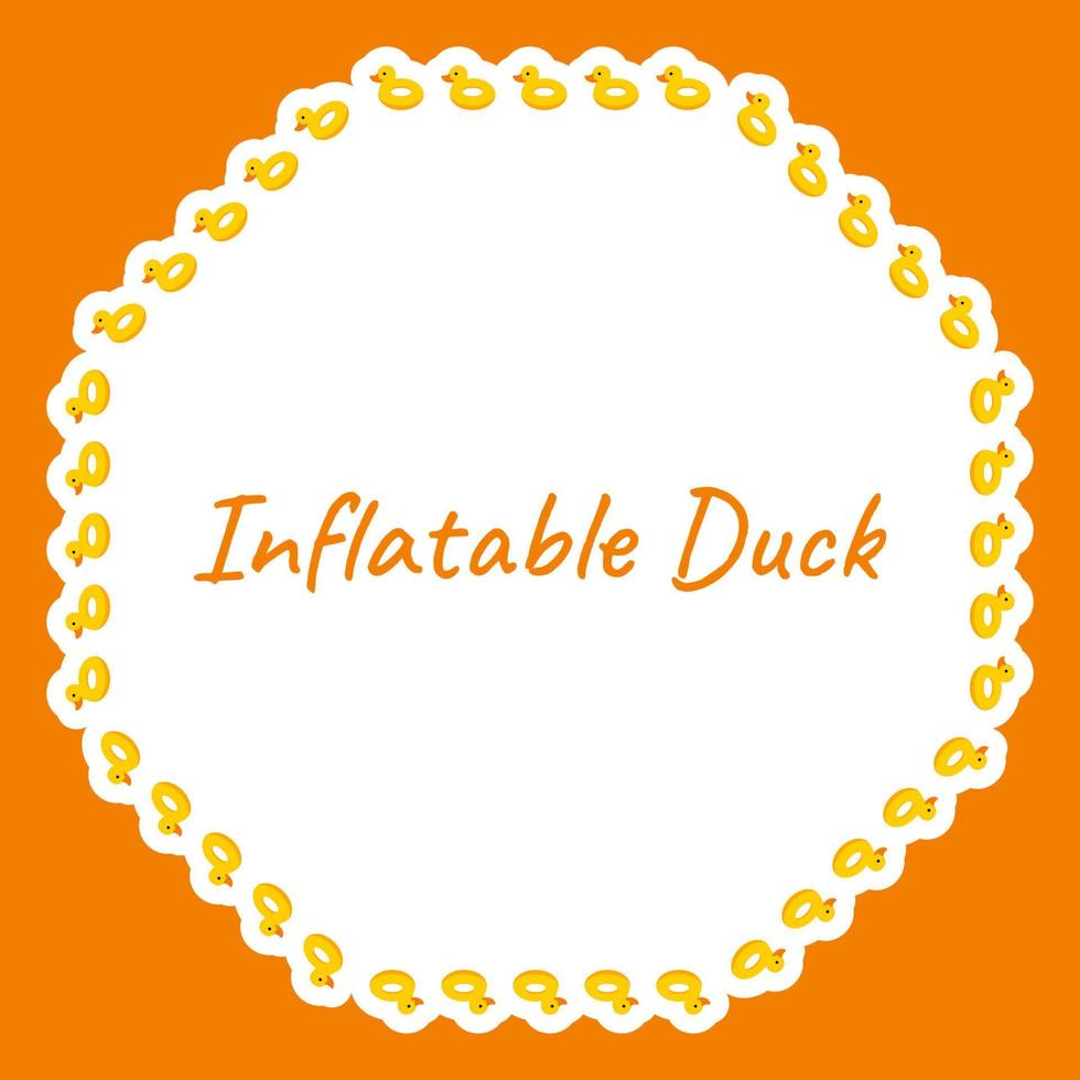 Border with Inflatable Duck for banner, poster, and greeting card vector