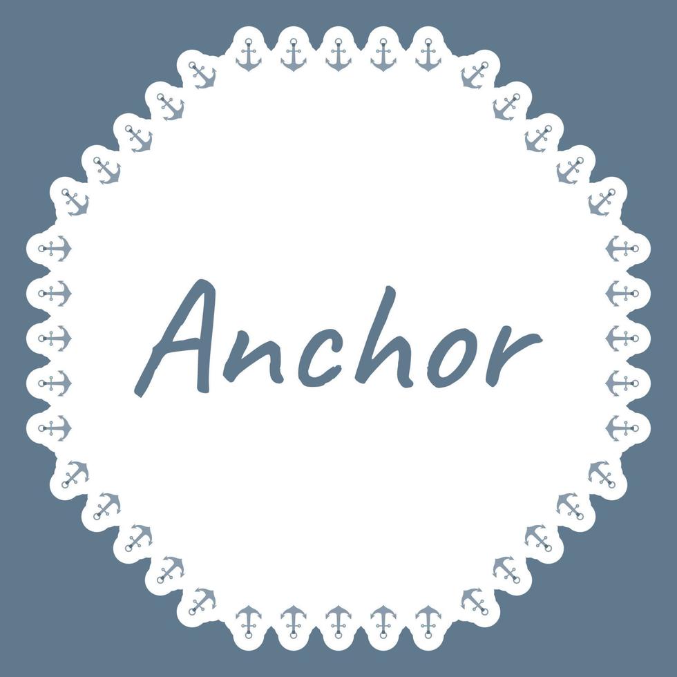 Border with Anchor for banner, poster, and greeting card vector