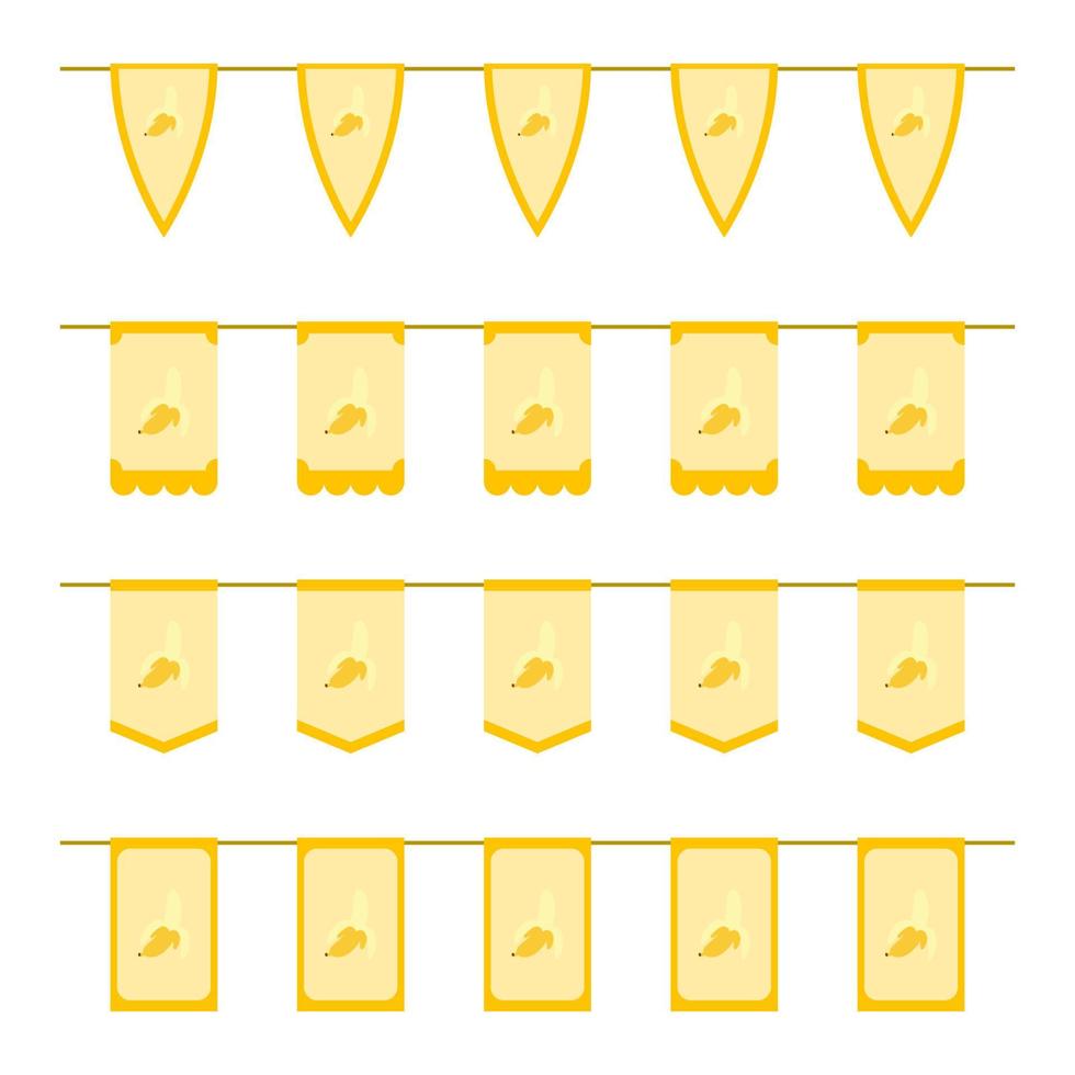 Set of colored Flags with Banana vector
