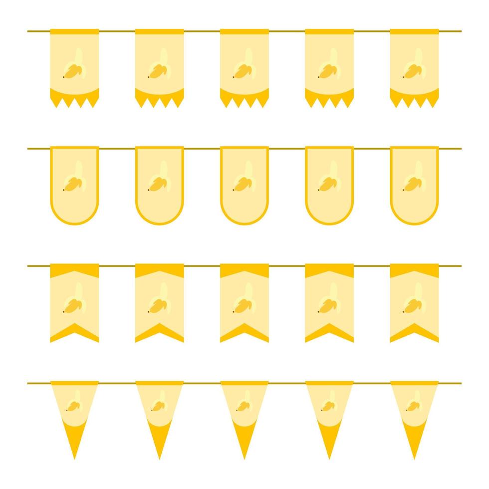 Set of colored Flags with Banana vector
