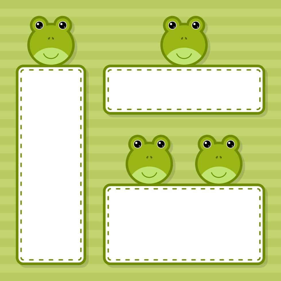 Set of cute banner with Frog vector