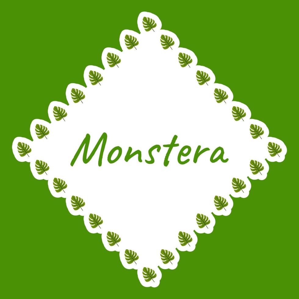 Border with Monstera for banner, poster, and greeting card vector