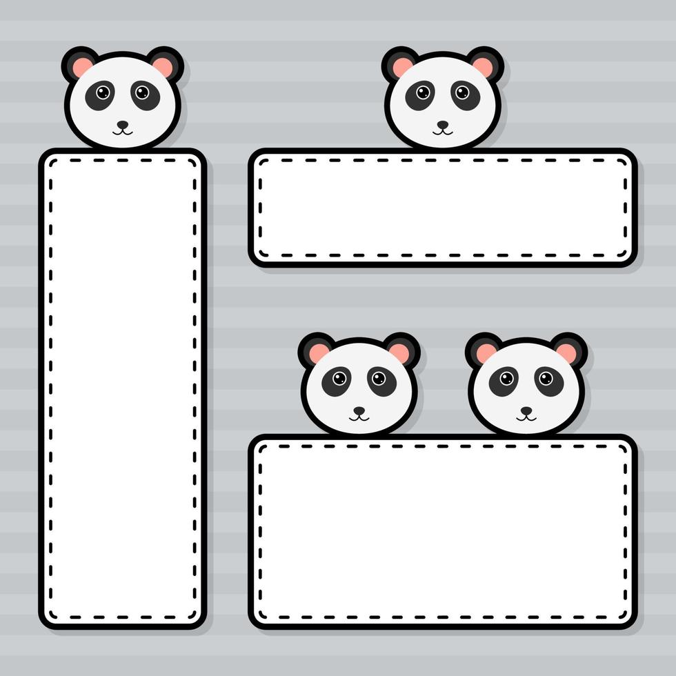 Set of cute banner with Panda vector