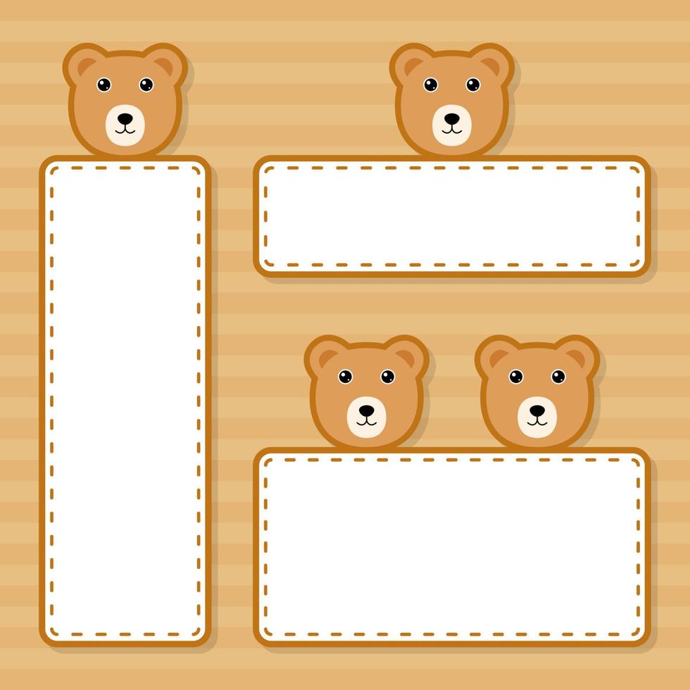 conjunto de linda pancarta con oso vector