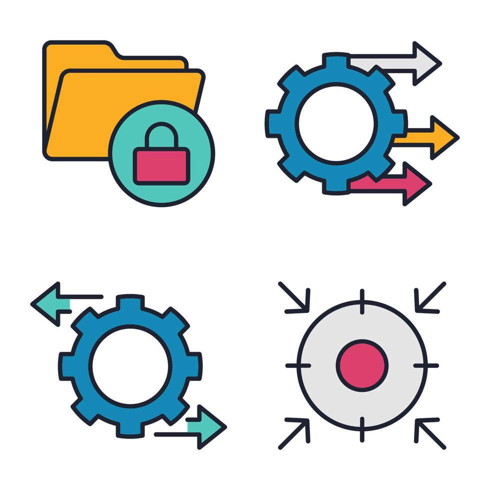 data analysis set icon symbol template for graphic and web design collection logo vector illustration