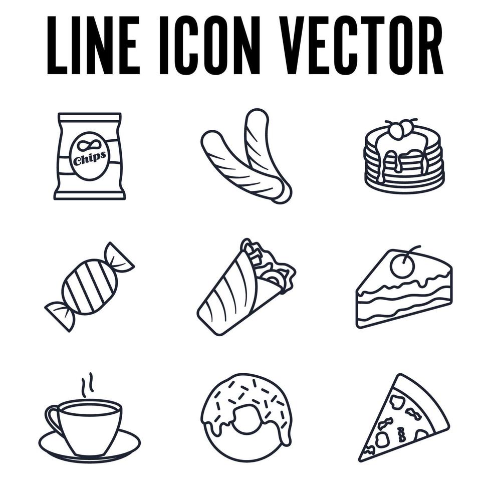 plantilla de símbolo de icono de conjunto de comida rápida para ilustración de vector de logotipo de colección de diseño gráfico y web