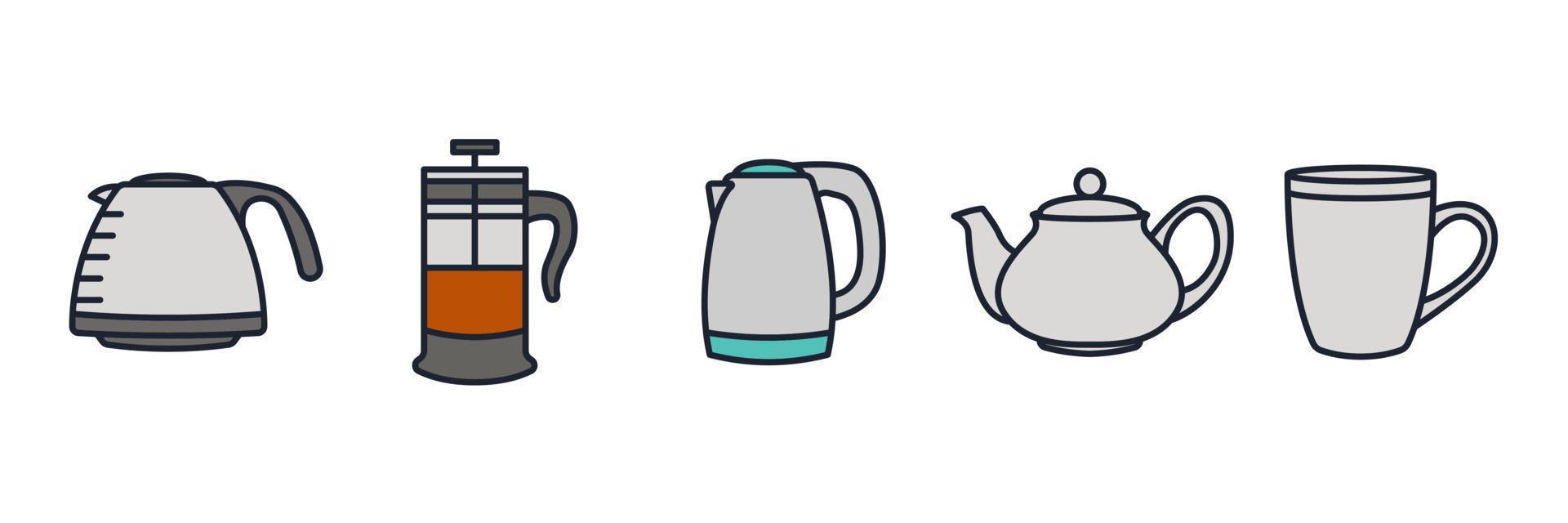 kitchen cooking set icon symbol template for graphic and web design collection logo vector illustration
