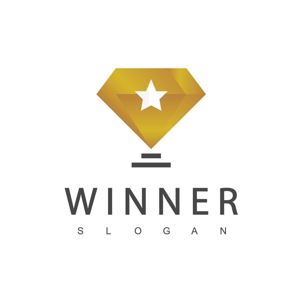 Winner Trophy Logo Template, Leadership And Competition Award Icon vector