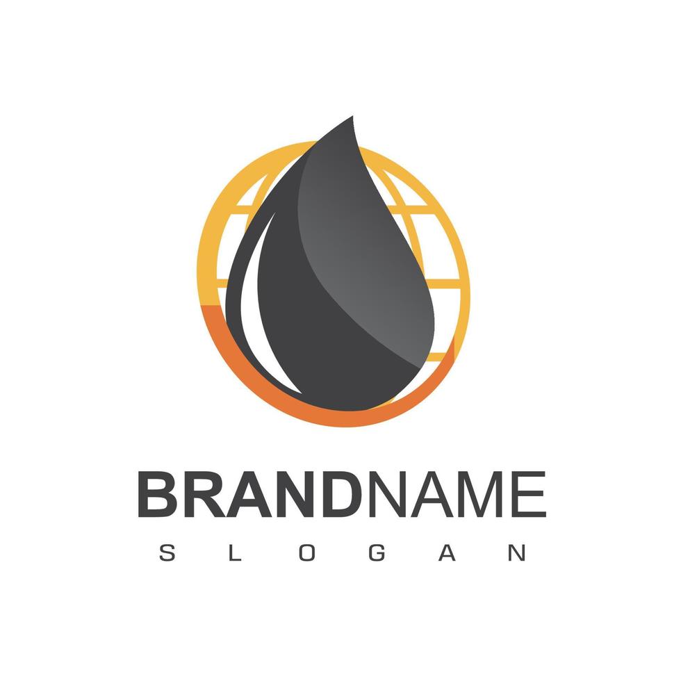 Oil Company Logo Design With Drop Water Symbol vector