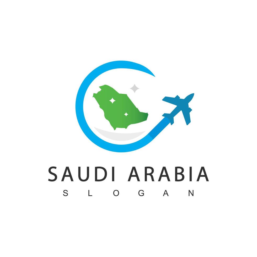 gira por arabia saudita y logotipo de viaje, icono de la empresa umrah y hajj vector