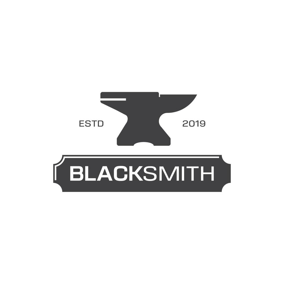 Blacksmith Logo Template Isolated On White Background vector