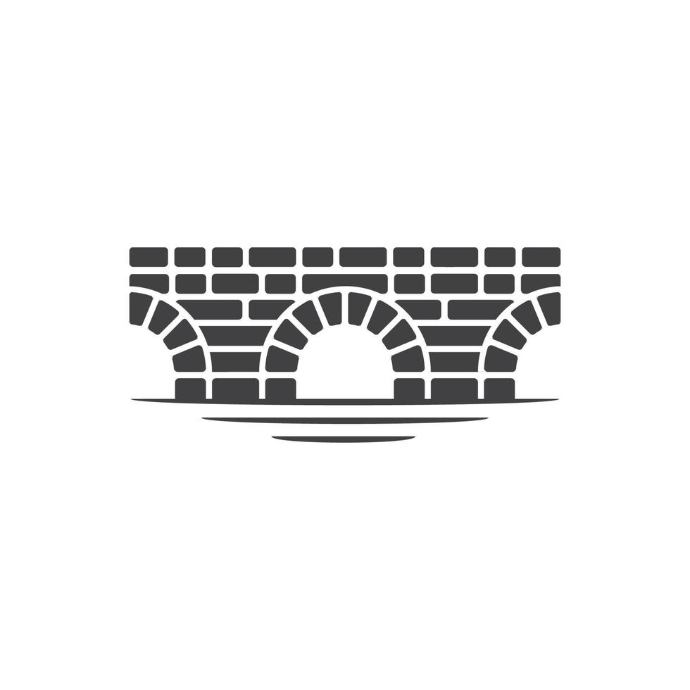 Brick Bridge Logo, Classic Building Design Template vector