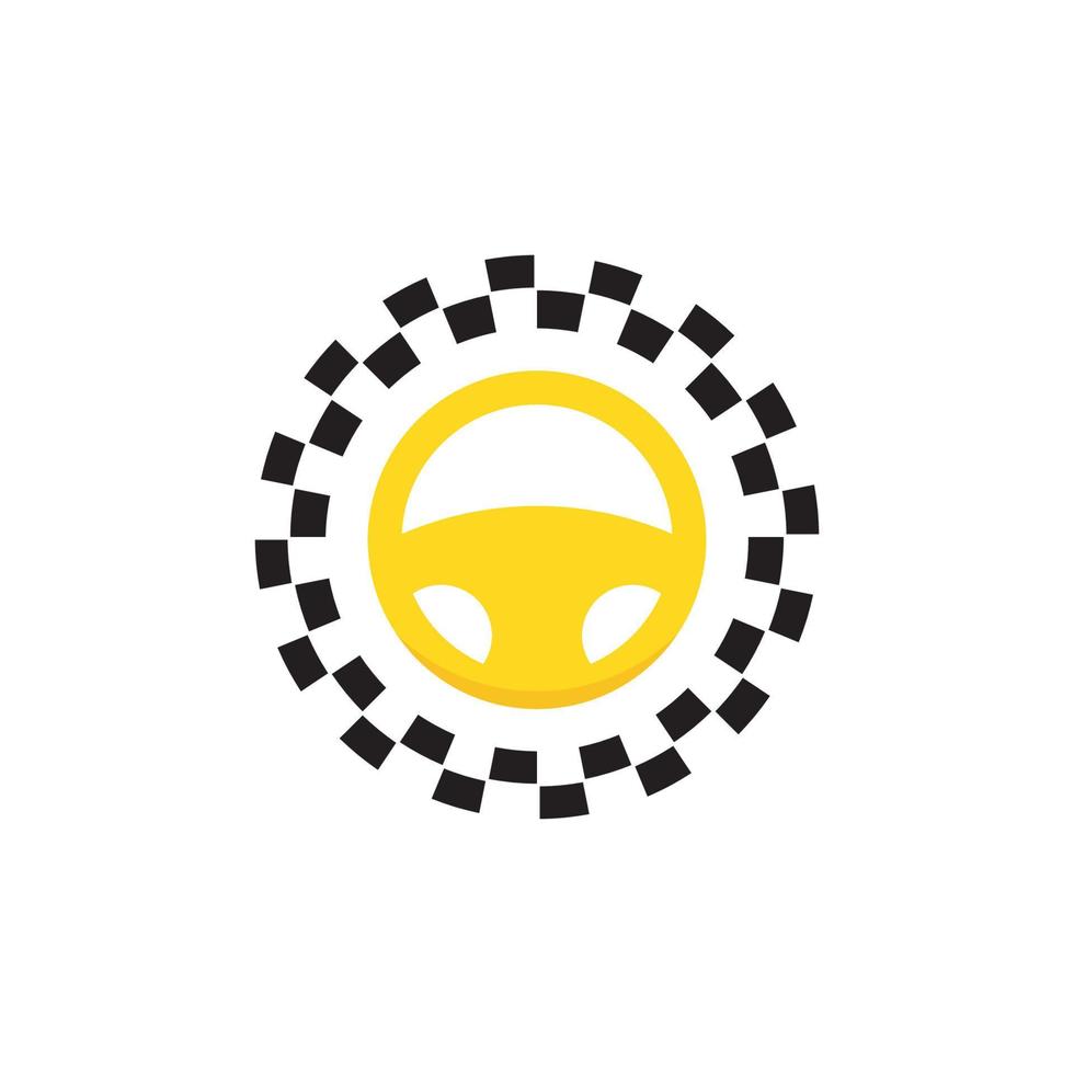 logotipo de taxi aislado sobre fondo blanco. diseño de marca de servicio de taxi. vector