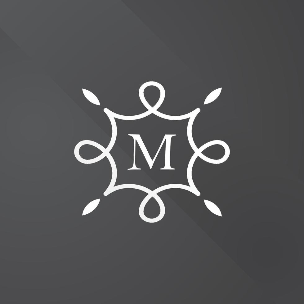 Letter M, Floral Ornament Logo Template vector