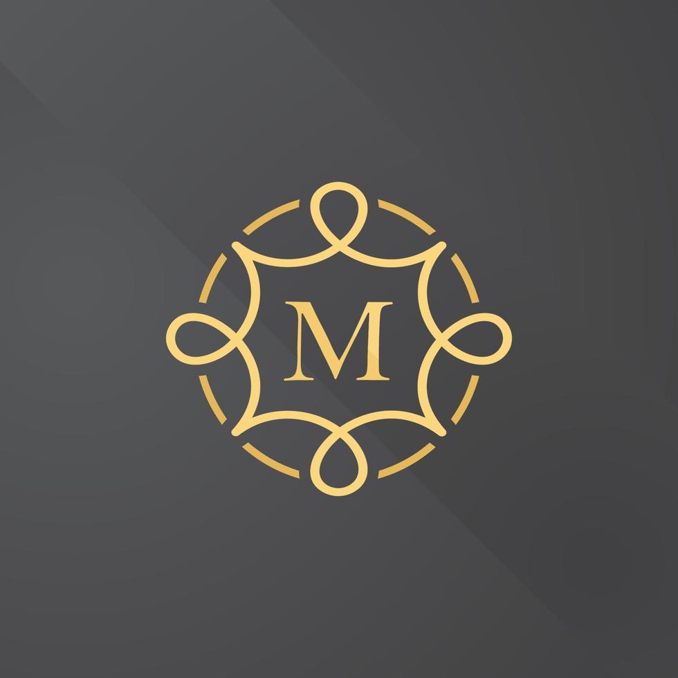Letter M, Floral Ornament Logo Template vector