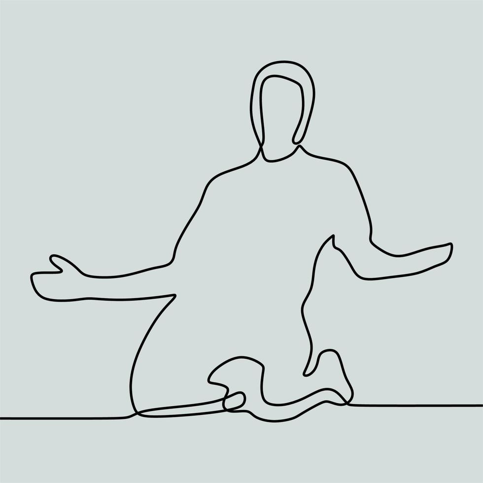 continuous line drawing on people play football vector