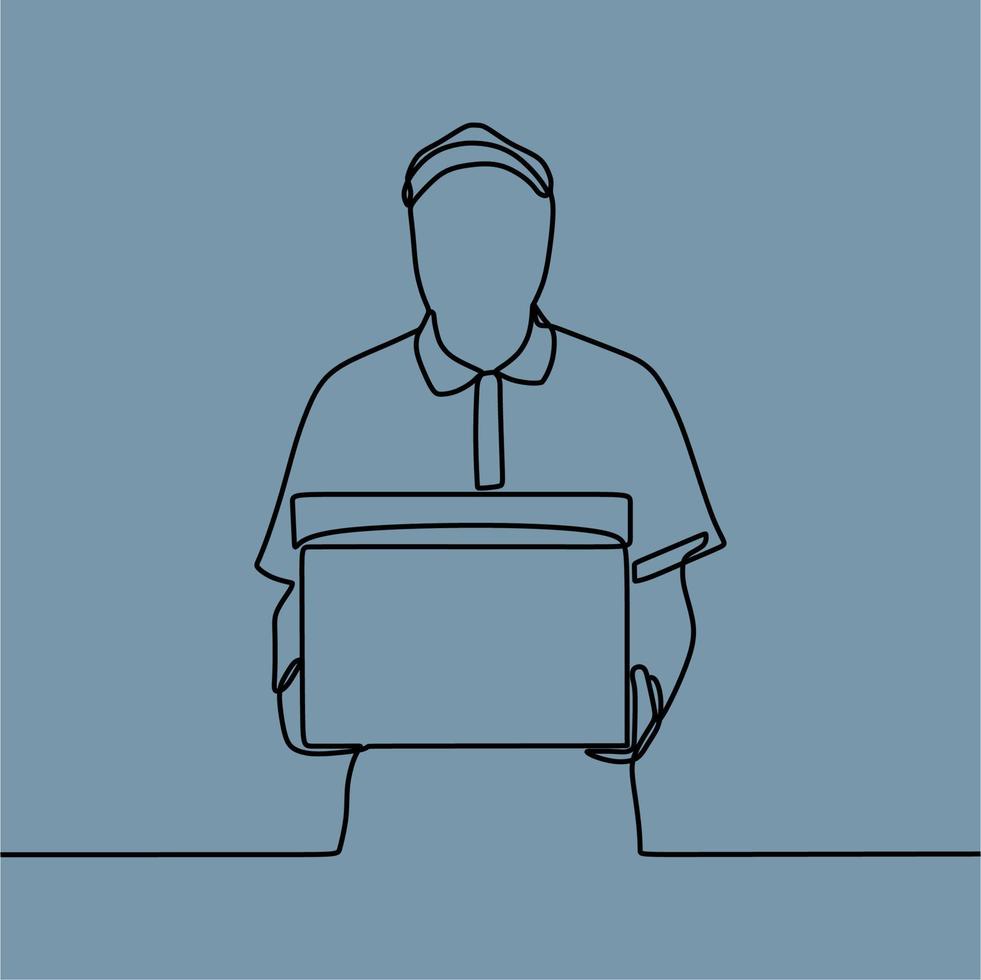 continuous line drawing on courier vector