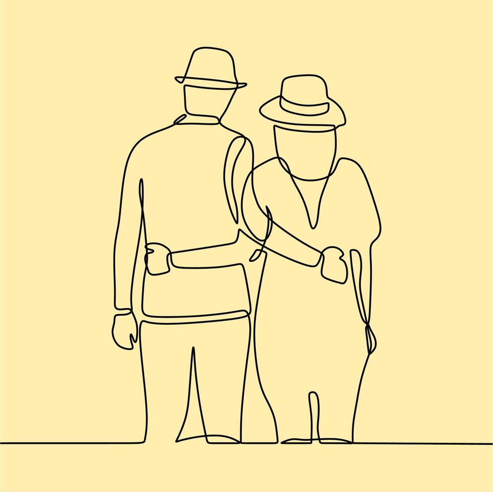 continuous line drawing on romance vector