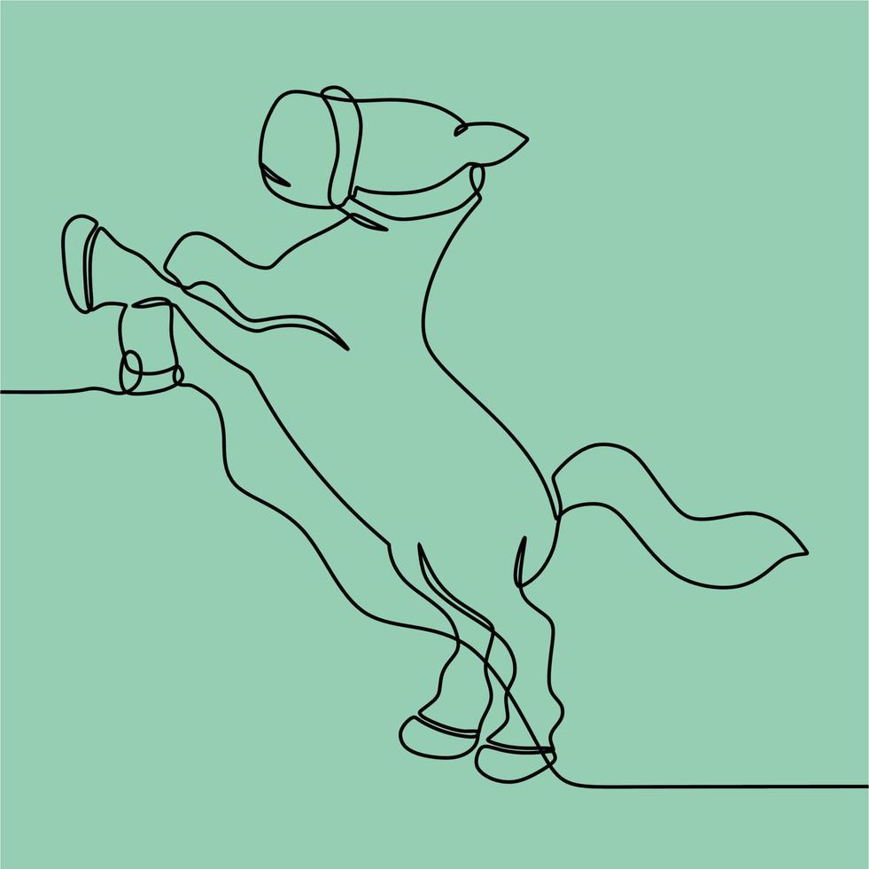 continuous line drawing on horse vector
