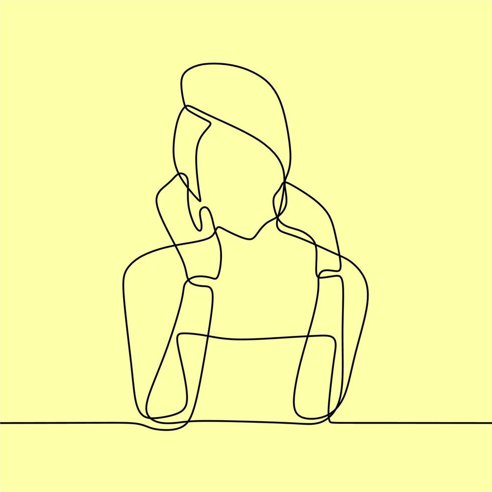 continuous line drawing on someone make up vector
