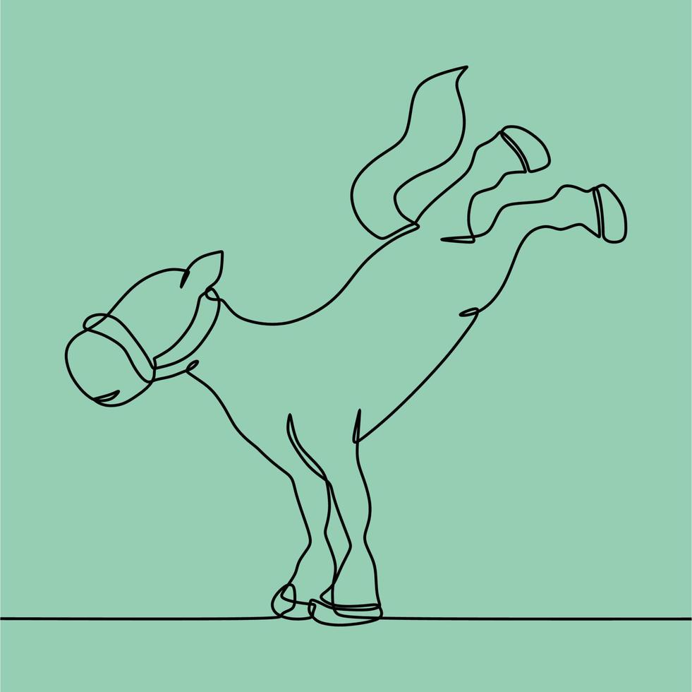 continuous line drawing on horse vector