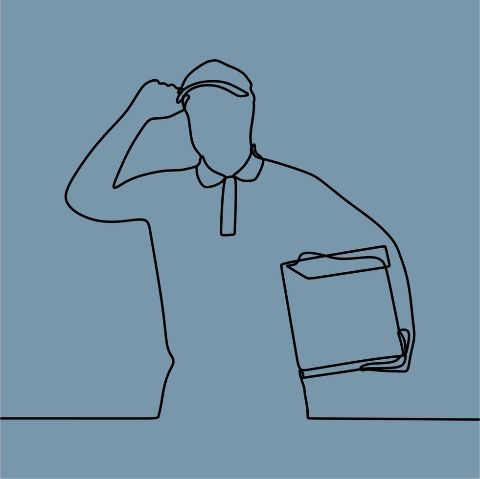 continuous line drawing on courier vector
